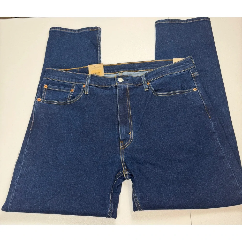 NWT Levis 502 Taper Mens Dark Indigo Stretch Denim Jeans 38x32 NEW